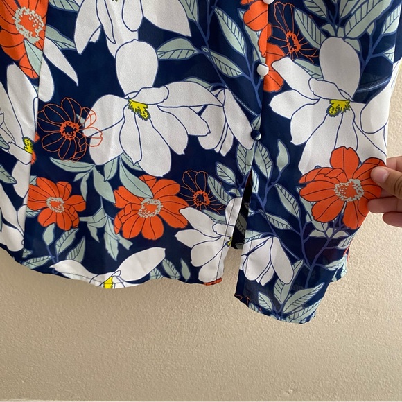 Lulus Pretty Poppies Navy Blue Floral Print Sheer Midi Dress EUC Size - S - Picture 12 of 13